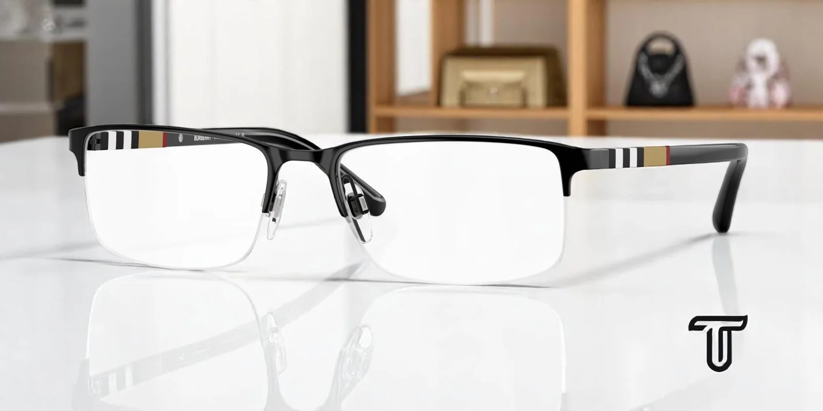 BURBERRY BE1282 1001 Black Demo Lens 55 mm Men