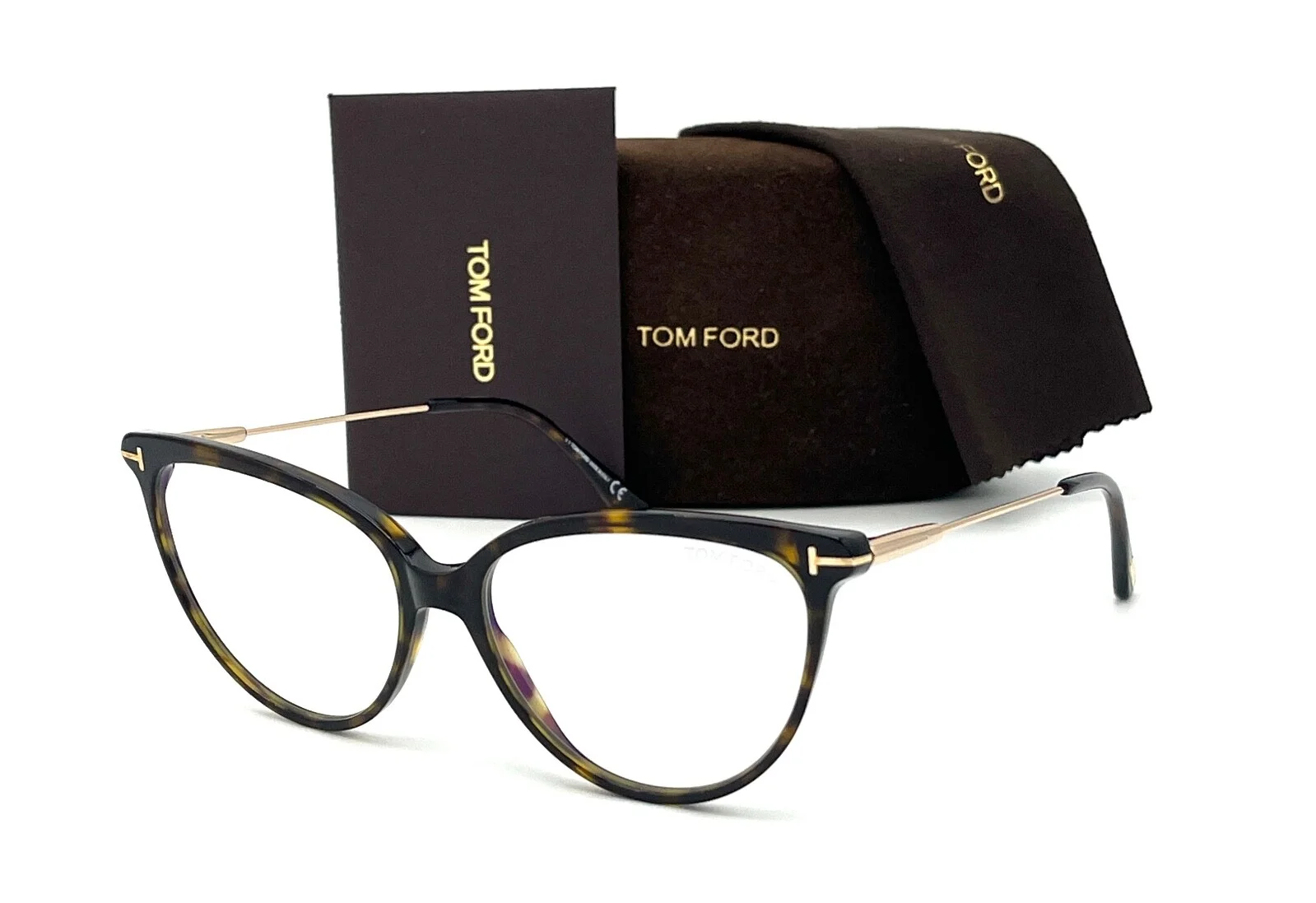 Tom Ford FT5688 -B 052 Havana / Blue Block 55mm Eyeglasses TF5688-B