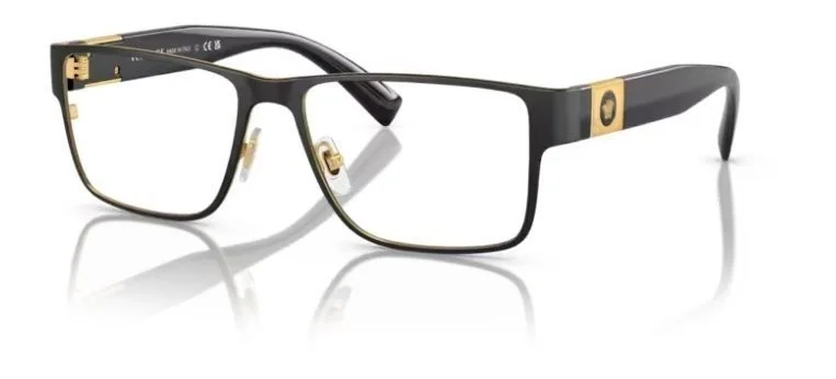 Versace VE 1274 1436 55mm Black Metal Rectangle Eyeglasses 55mm 1